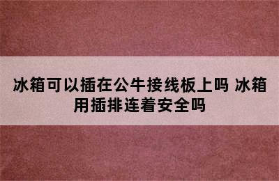 冰箱可以插在公牛接线板上吗 冰箱用插排连着安全吗